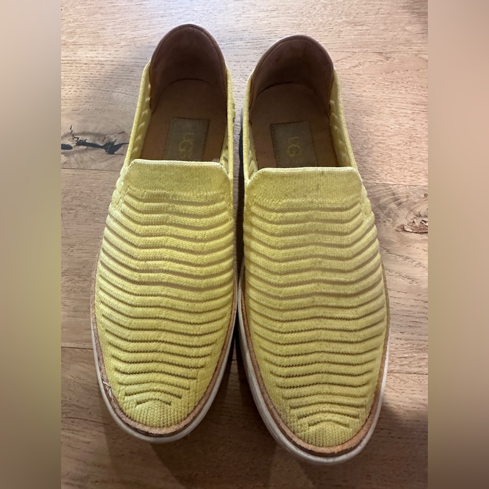 UGG Yellow Textured Slip-On Shoes